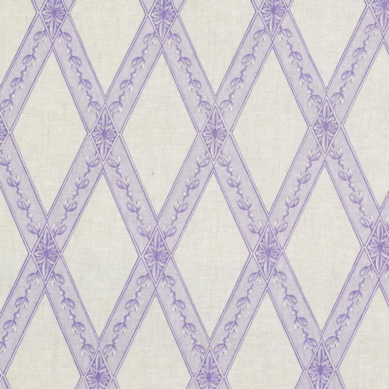 Schumacher 179462 Les Losanges Toile Iris fabric swatch