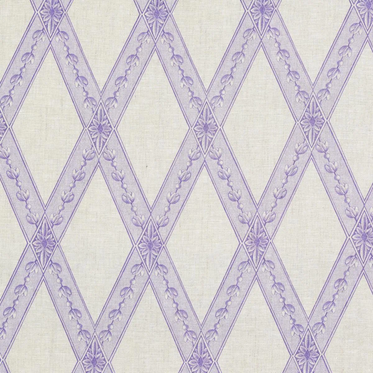Schumacher 179462 Les Losanges Toile Iris fabric swatch