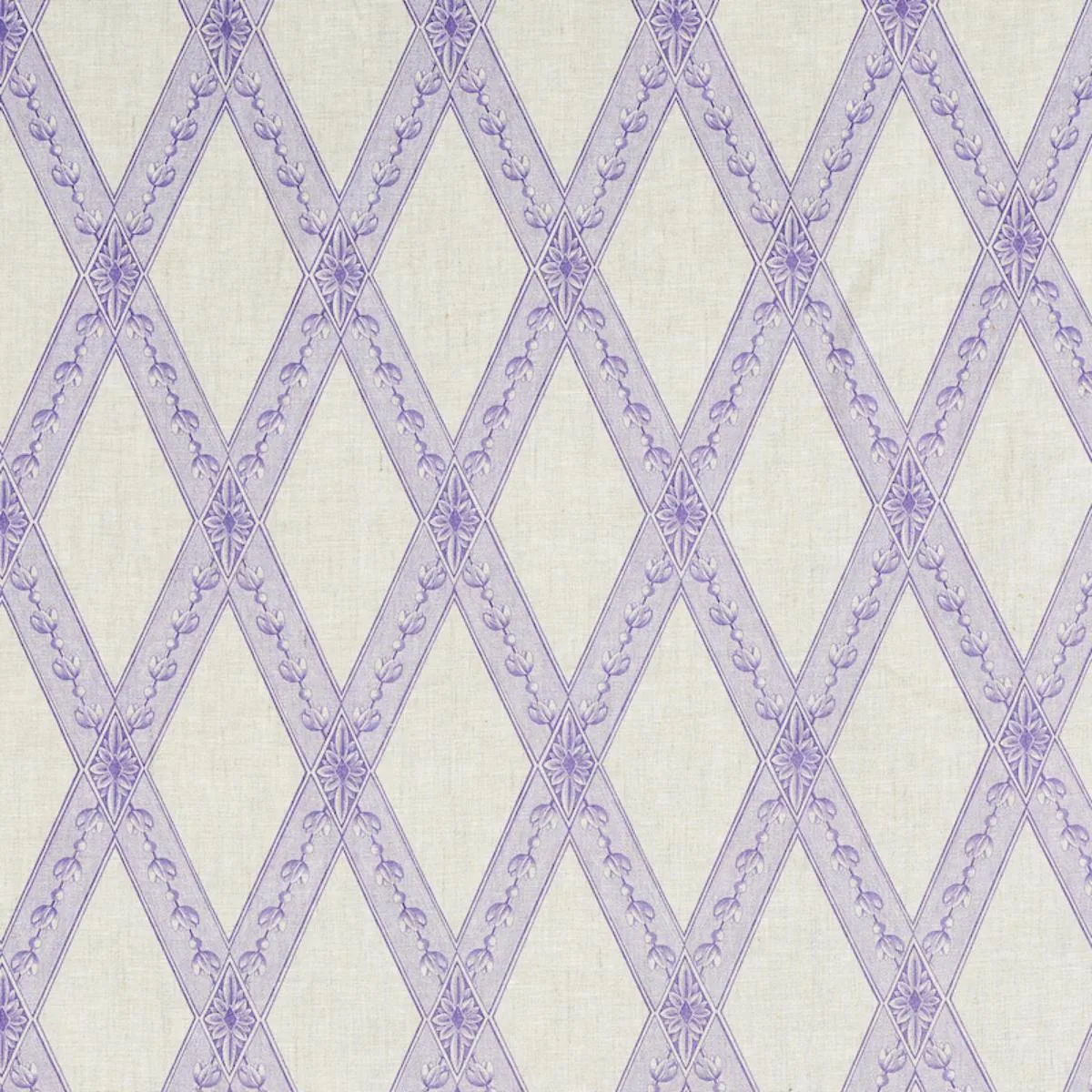 Schumacher 179462 Les Losanges Toile Iris fabric swatch