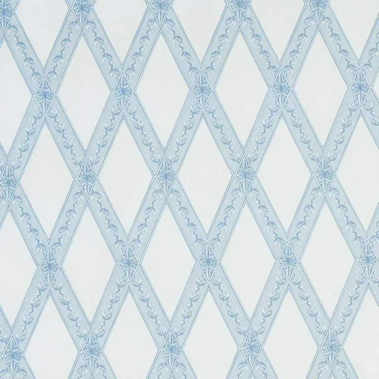 Schumacher 179460 Les Losanges Toile Sky fabric swatch