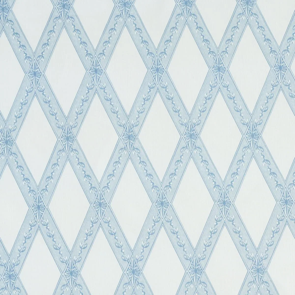 Schumacher 179460 Les Losanges Toile Sky fabric swatch