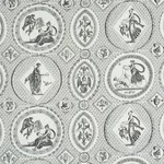 Schumacher 179561 Les Scenes Contemporaines Black fabric swatch