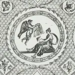 Schumacher 179561 Les Scenes Contemporaines Black fabric swatch