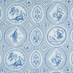 Schumacher 179560 Les Scenes Contemporaines Blue fabric swatch