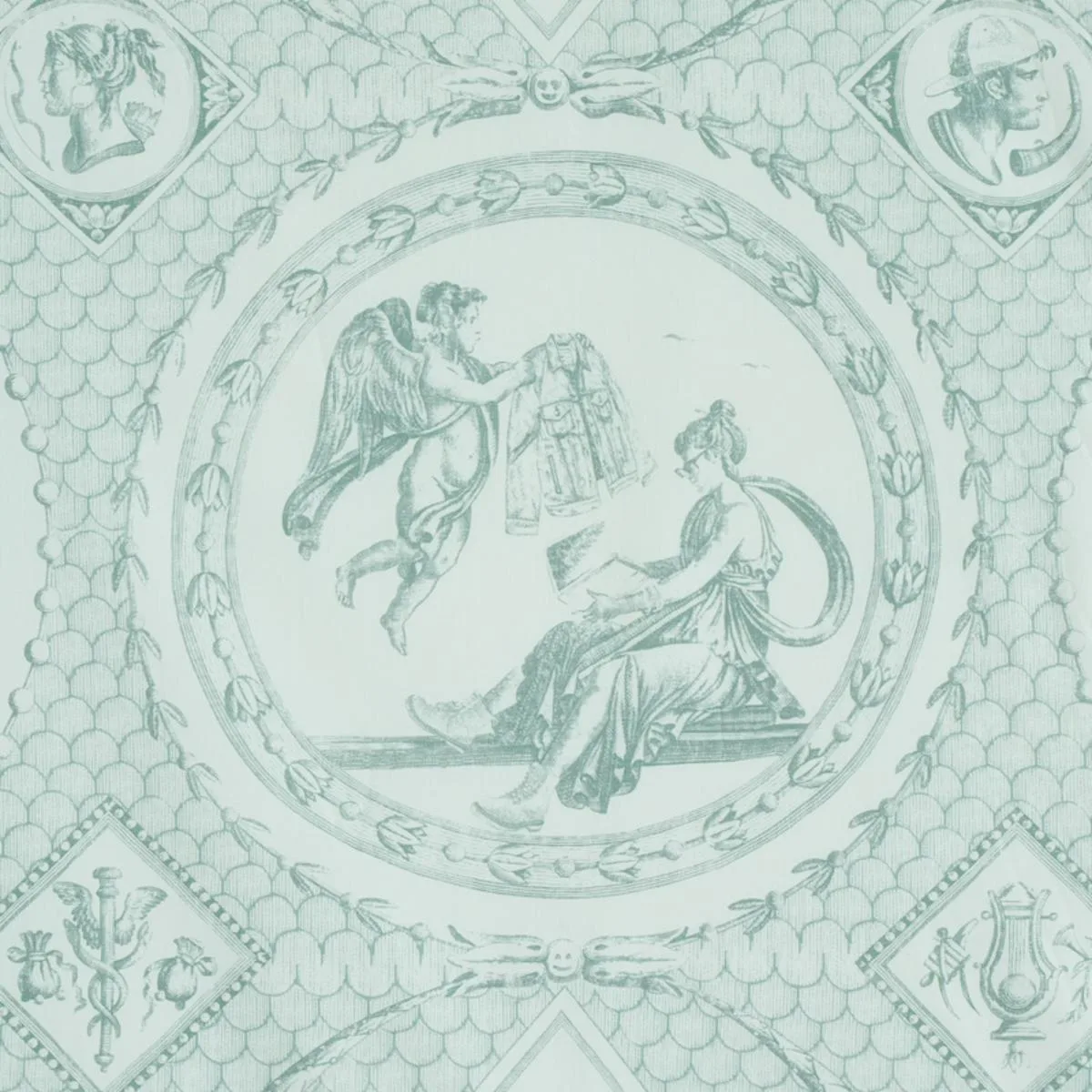 Schumacher 179562 Les Scenes Contemporaines Mineral fabric swatch