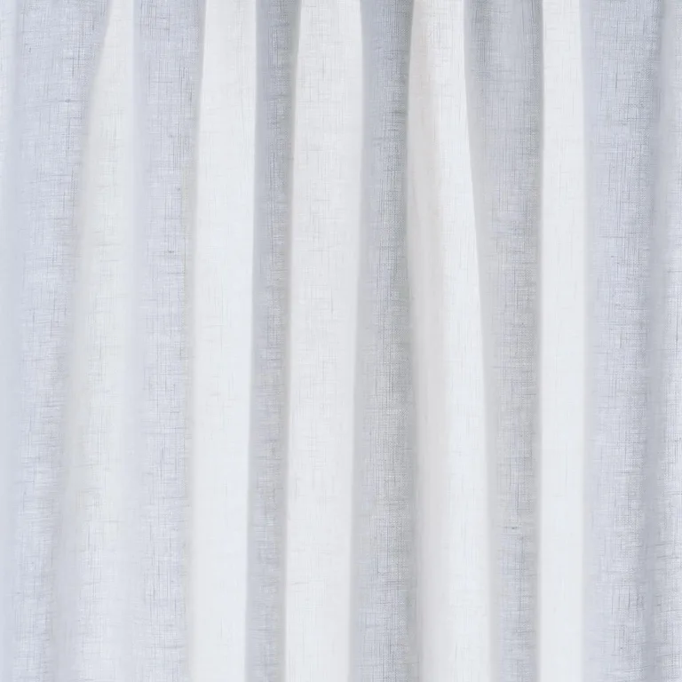 Schumacher 84932 Leslie Stonewashed Sheer White fabric swatch
