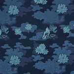 Schumacher 85502 Lian Dream Bleu fabric swatch