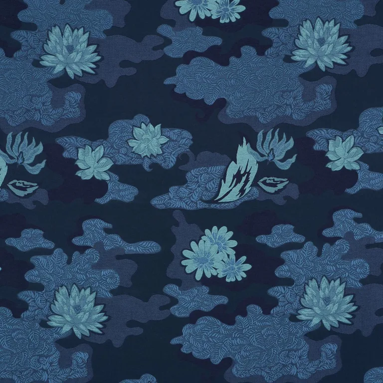 Schumacher 85502 Lian Dream Bleu fabric swatch