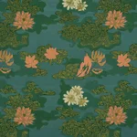 Schumacher 85500 Lian Dream Turquoise fabric swatch