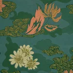 Schumacher 85500 Lian Dream Turquoise fabric swatch