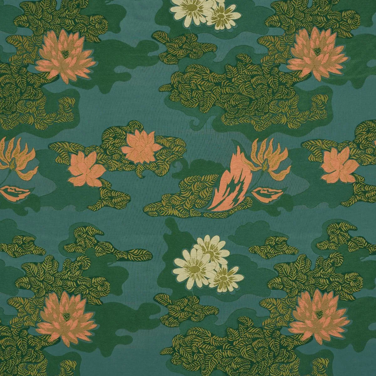 Schumacher 85500 Lian Dream Turquoise fabric swatch