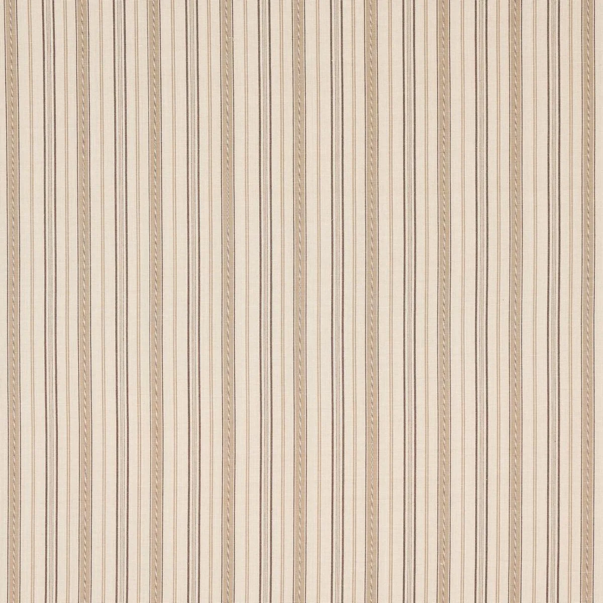 Schumacher 81441 Lightfoot Stripe Coffee fabric swatch