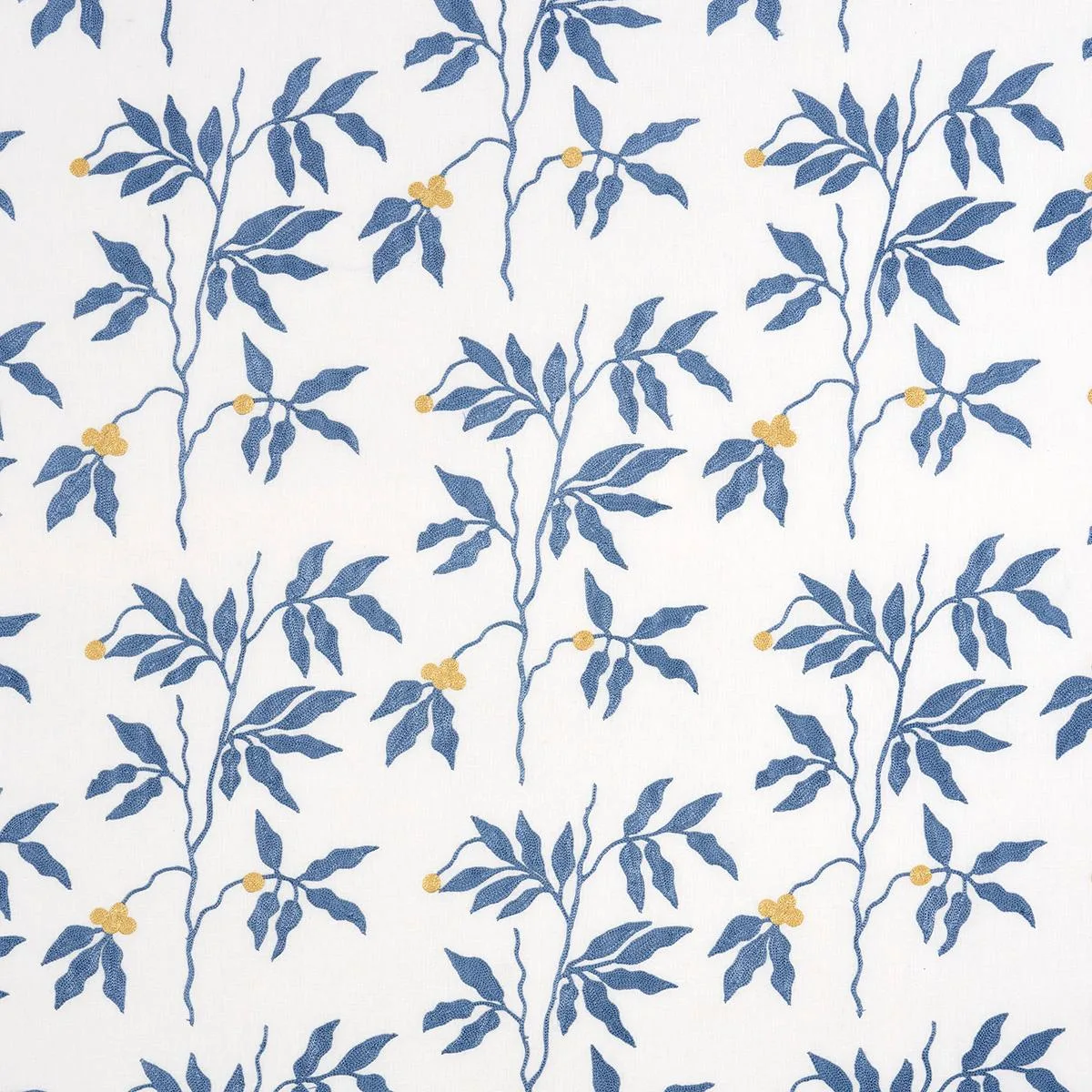 Schumacher 80432 Lilla Embroidery Blue fabric swatch