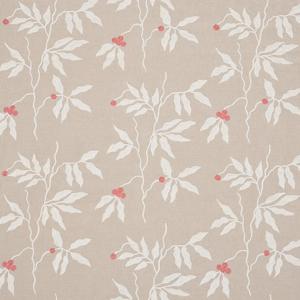 80431 Lilla Embroidery Ivory On Neutral Fabric