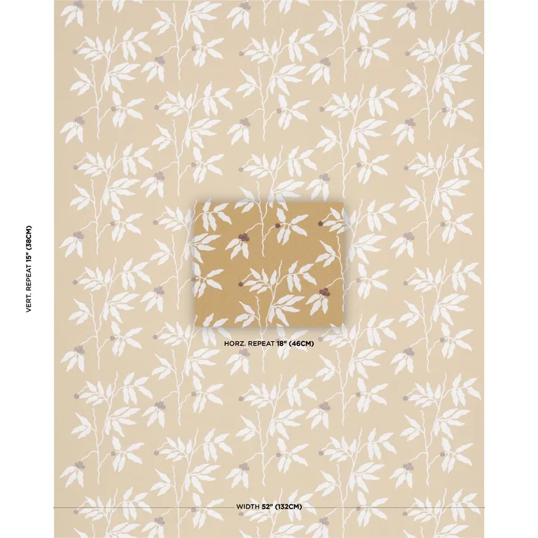 Schumacher 80434 Lilla Embroidery Ochre fabric swatch
