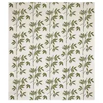 Schumacher 80430 Lilla Embroidery Olive On Neutral fabric swatch