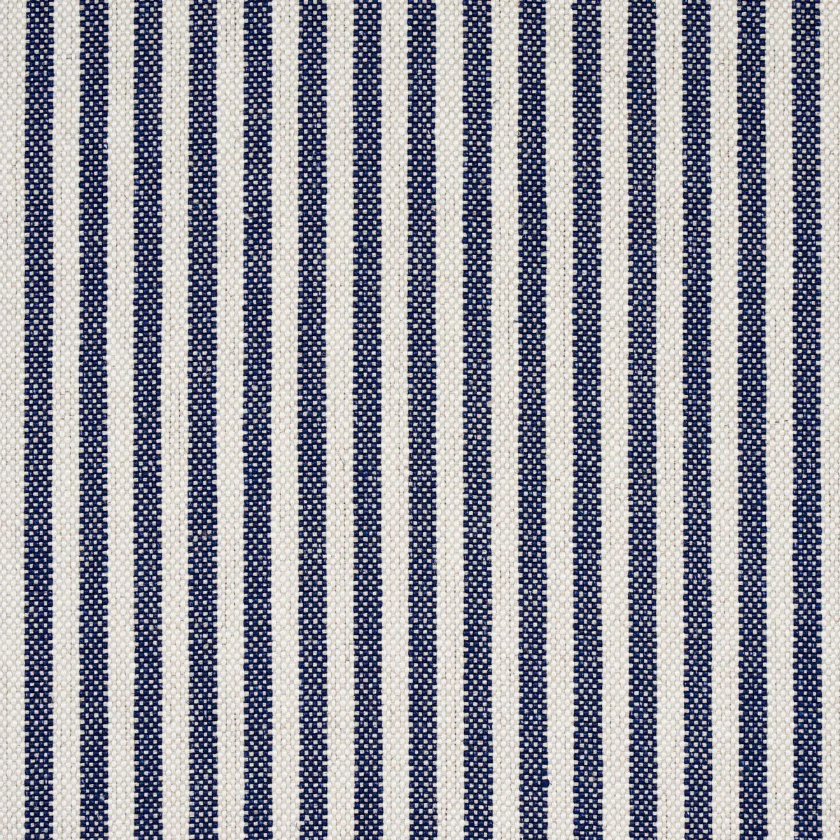 Schumacher 80491 Lilly Stripe High Performance Linen Navy & Ivory fabric swatch