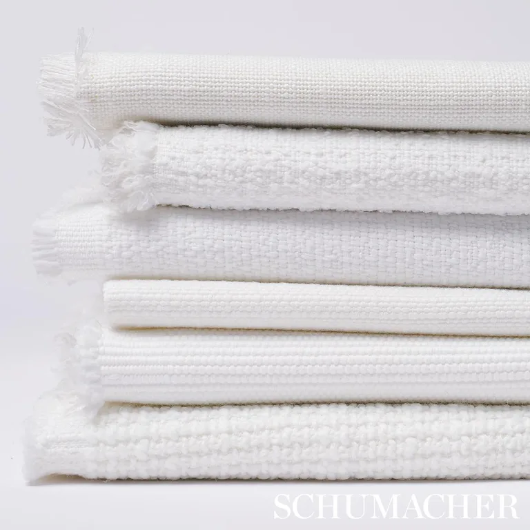 Schumacher 84222 Lily Indoor/Outdoor White fabric swatch