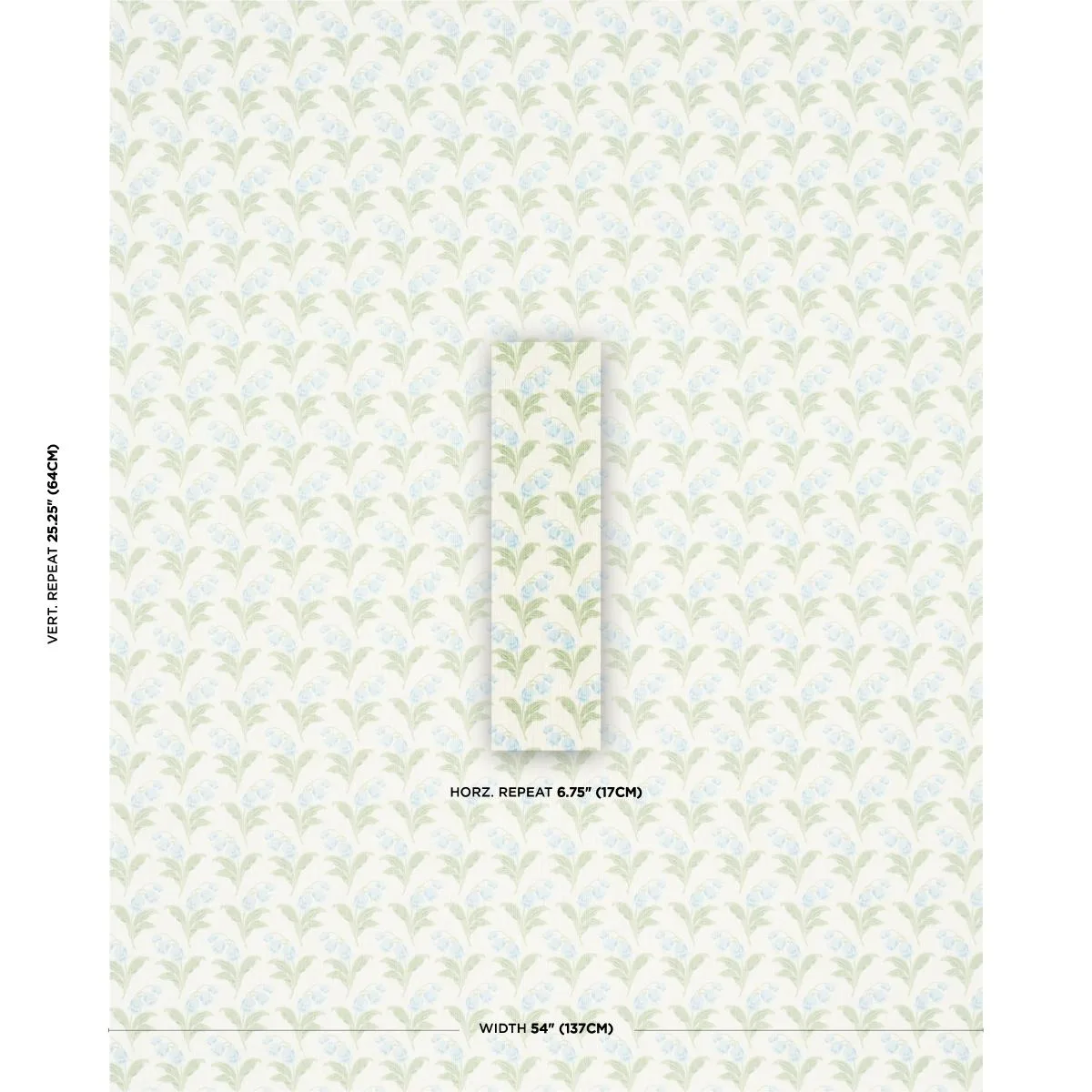 Schumacher 182141 Lily Of The Valley Indoor/Outdoor Bluebell fabric swatch