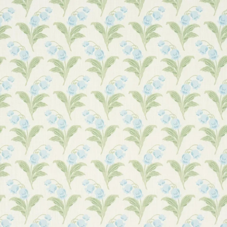 Schumacher 182141 Lily Of The Valley Indoor/Outdoor Bluebell fabric swatch