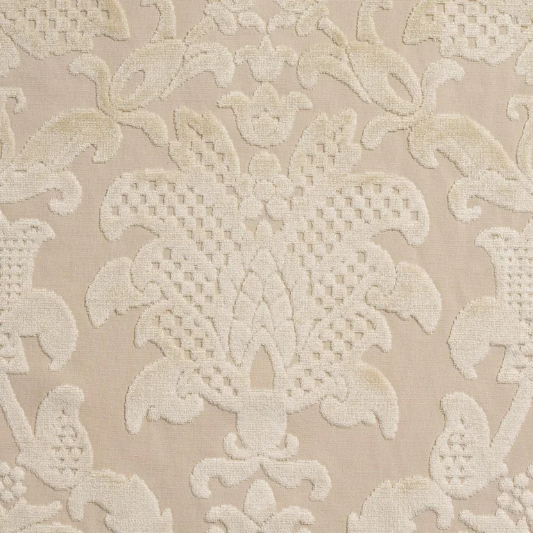 Schumacher 82161 Limbourg Damask Velvet Pearl fabric swatch
