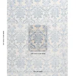 Schumacher 82160 Limbourg Damask Velvet Sky fabric swatch