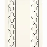 Schumacher 73071 Limitless Lattice Black & White fabric swatch