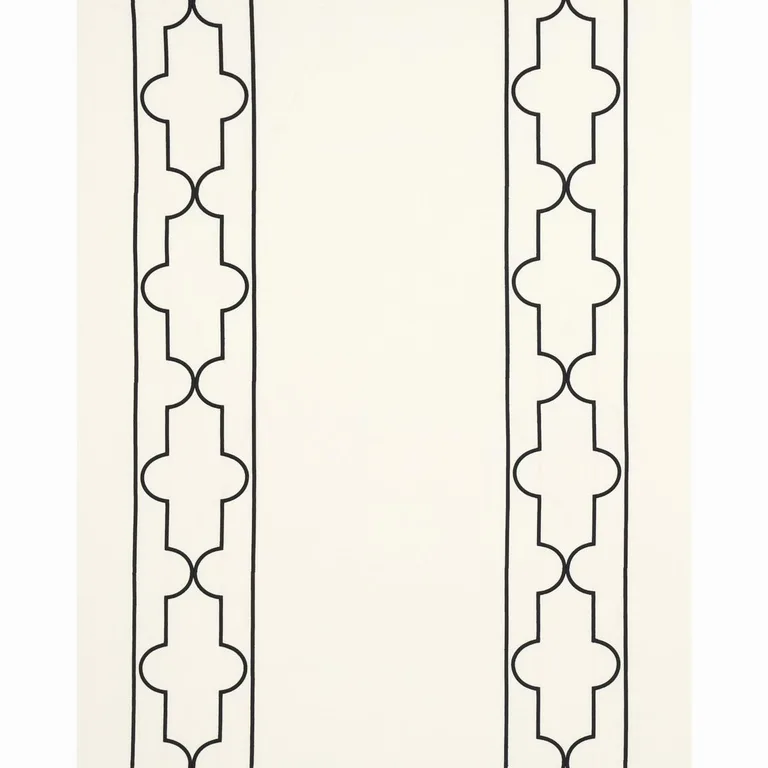 Schumacher 73071 Limitless Lattice Black & White fabric swatch