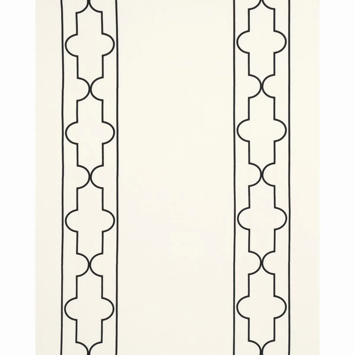 Schumacher 73071 Limitless Lattice Black & White fabric swatch