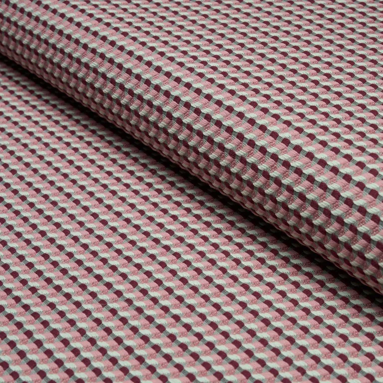Schumacher 87290 Limon Weave Raspberry fabric swatch