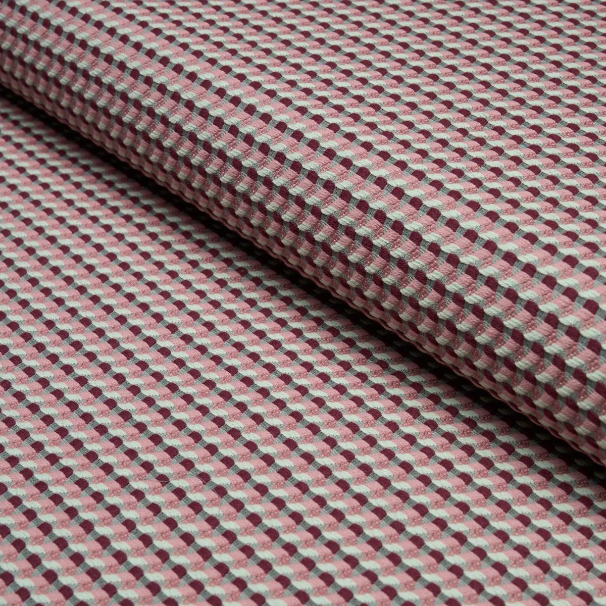 Schumacher 87290 Limon Weave Raspberry fabric swatch