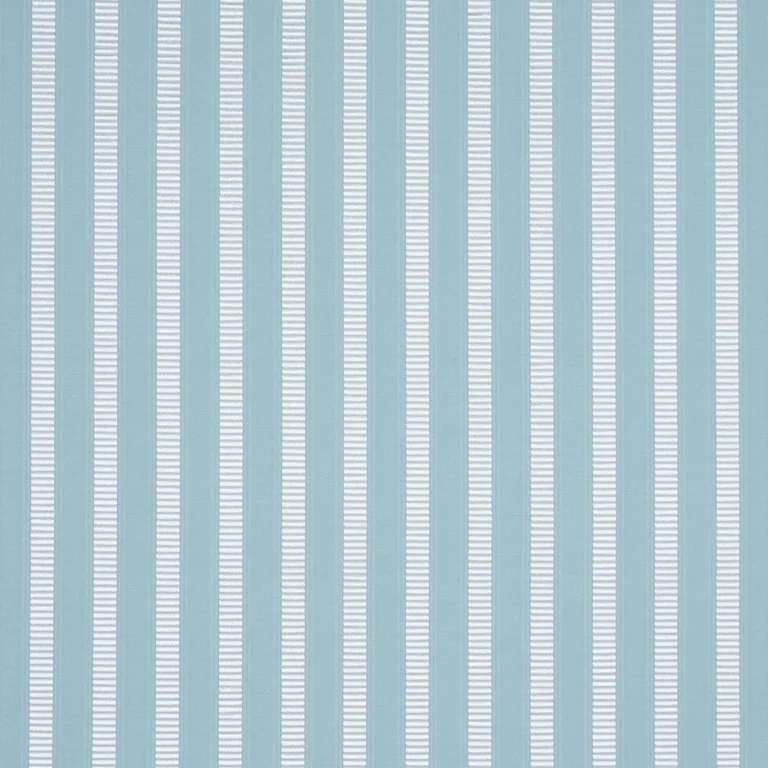 Schumacher 85763 Lincoln Small Stripe Robin's Egg fabric swatch