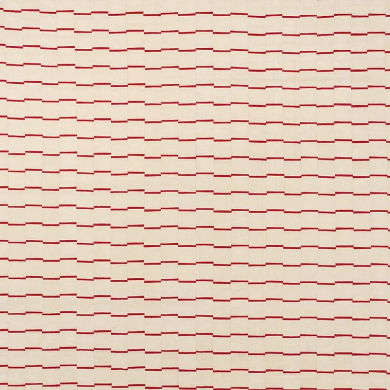 Schumacher 71212 Lines Red fabric swatch