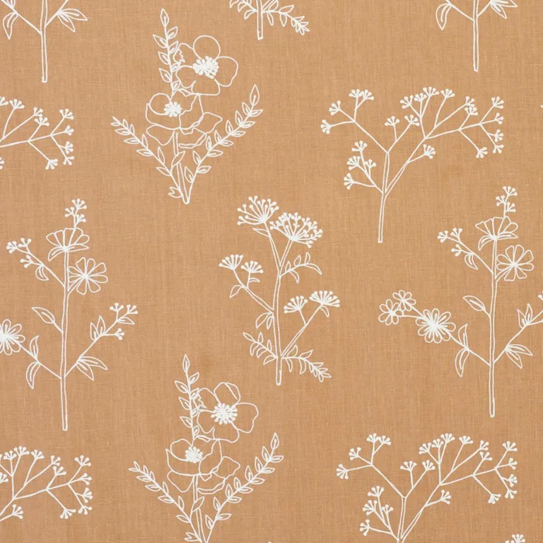 Schumacher 78361 Lisbeth Embroidery Camel fabric swatch
