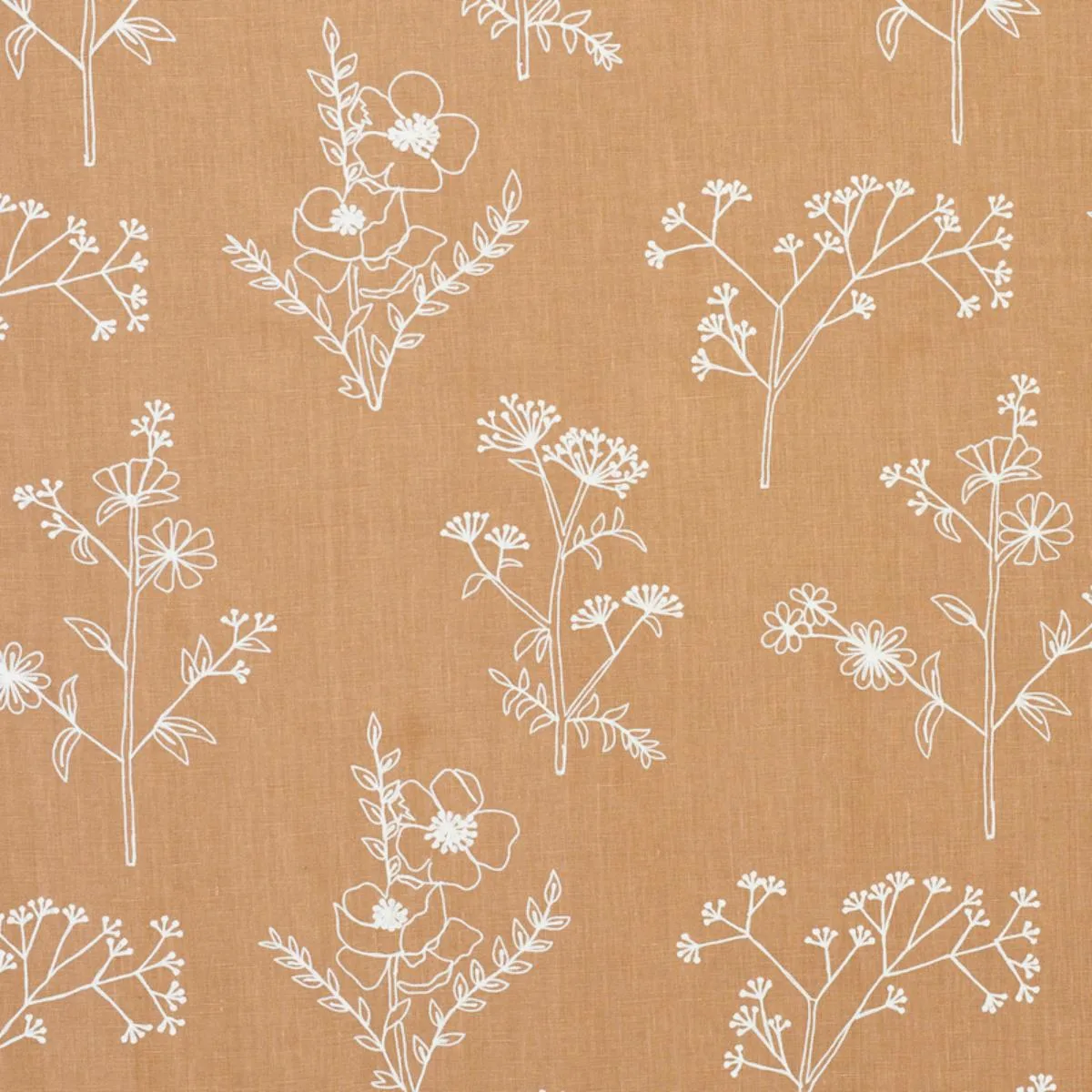 Schumacher 78361 Lisbeth Embroidery Camel fabric swatch