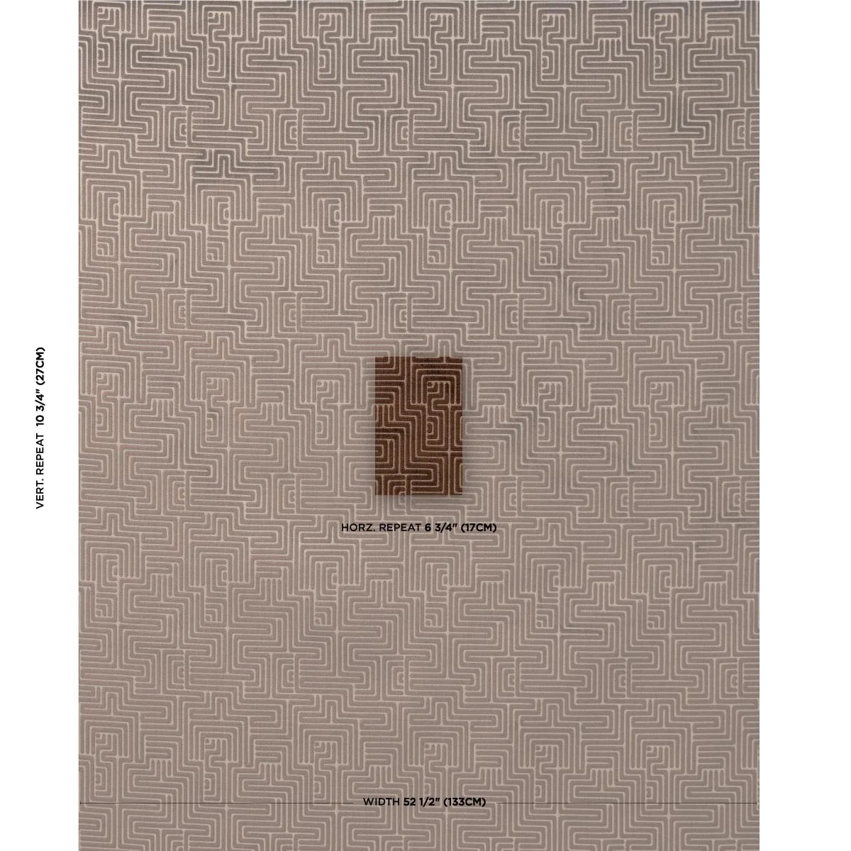 Schumacher 72957 Lisboa Velvet Bronze fabric swatch