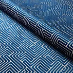 Schumacher 72958 Lisboa Velvet Midnight Blue fabric swatch