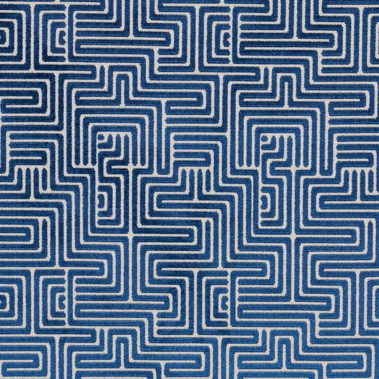 Schumacher 72958 Lisboa Velvet Midnight Blue fabric swatch
