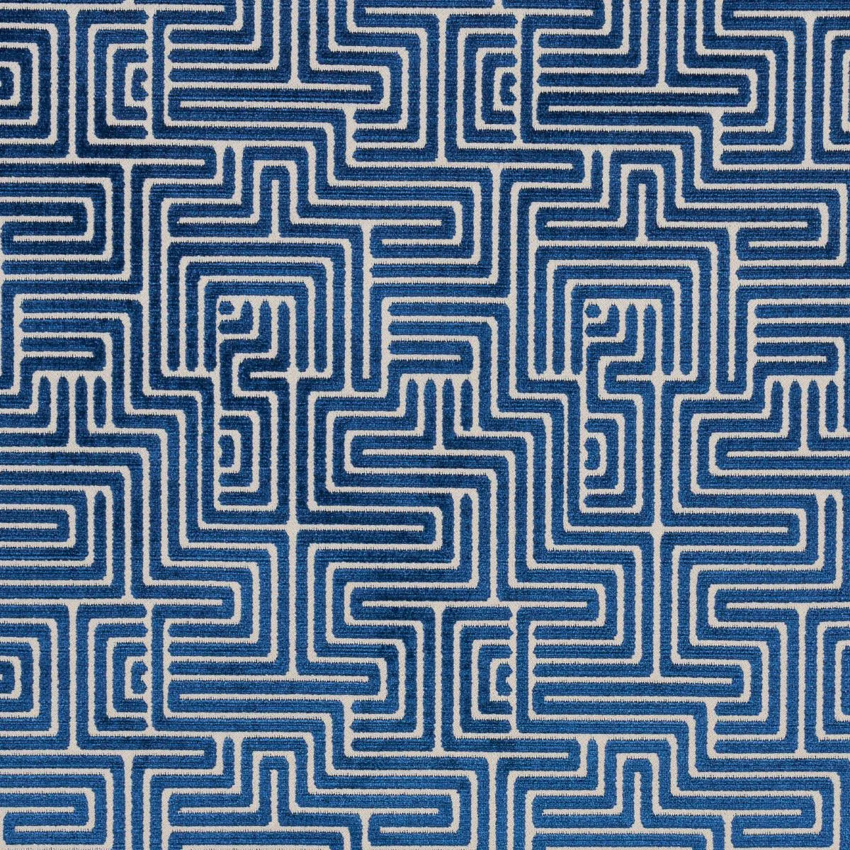 Schumacher 72958 Lisboa Velvet Midnight Blue fabric swatch