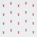 Schumacher 78801 Lobster Embroidery White fabric swatch