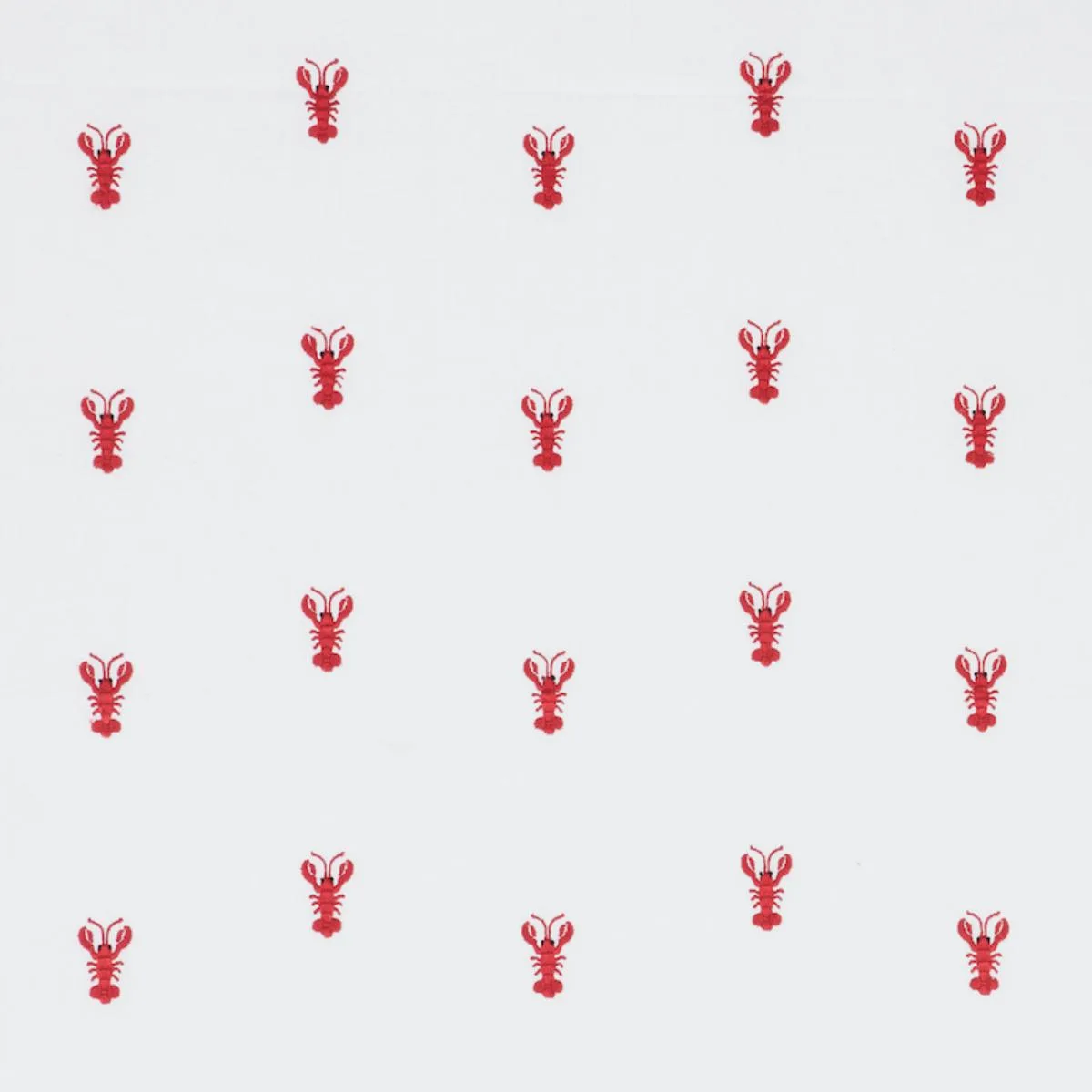 Schumacher 78801 Lobster Embroidery White fabric swatch