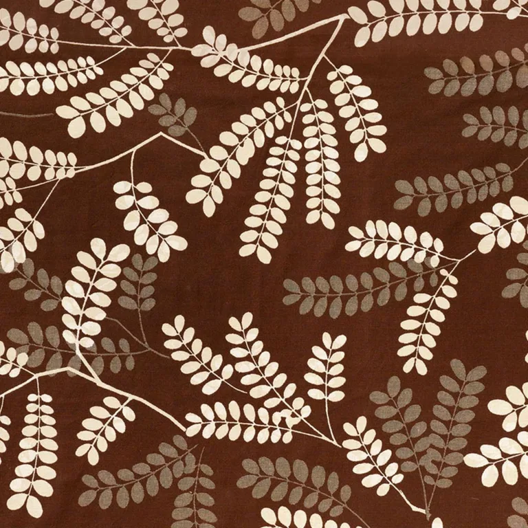 Schumacher 62442 Locust Leaves Bark fabric swatch