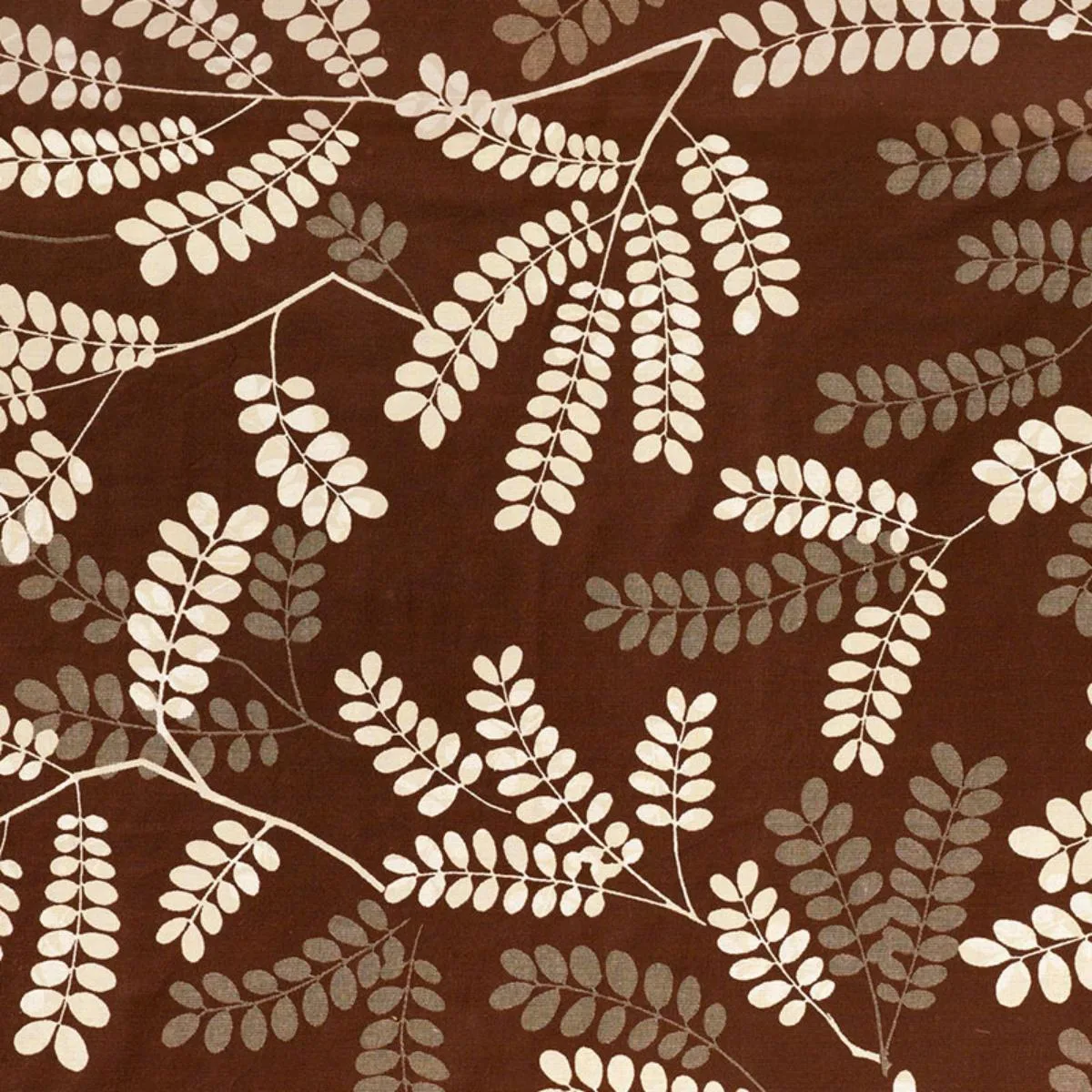 Schumacher 62442 Locust Leaves Bark fabric swatch