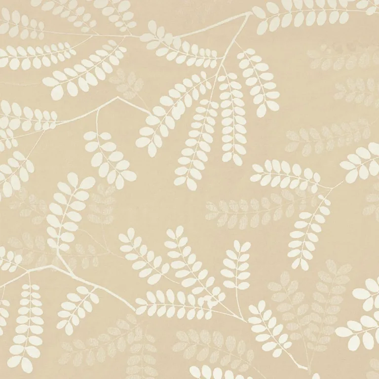 Schumacher 62441 Locust Leaves Sand fabric swatch