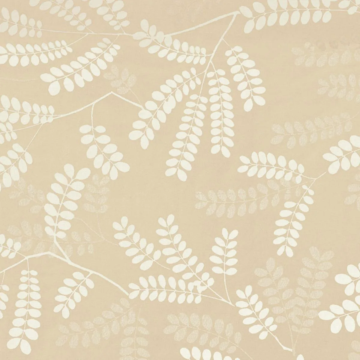 Schumacher 62441 Locust Leaves Sand fabric swatch