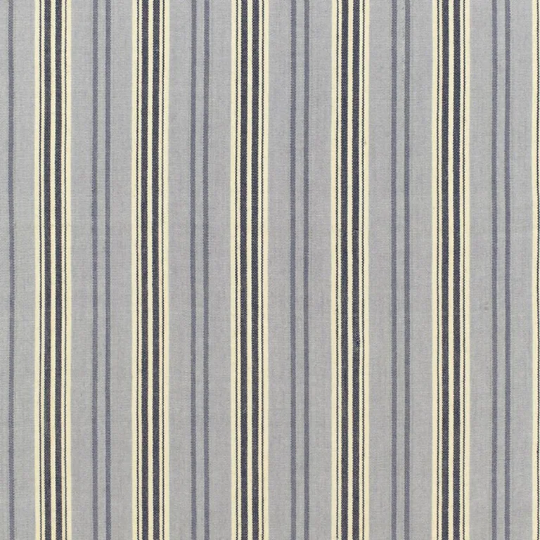 Schumacher 68690 Loire Jute Stripe Bleu fabric swatch