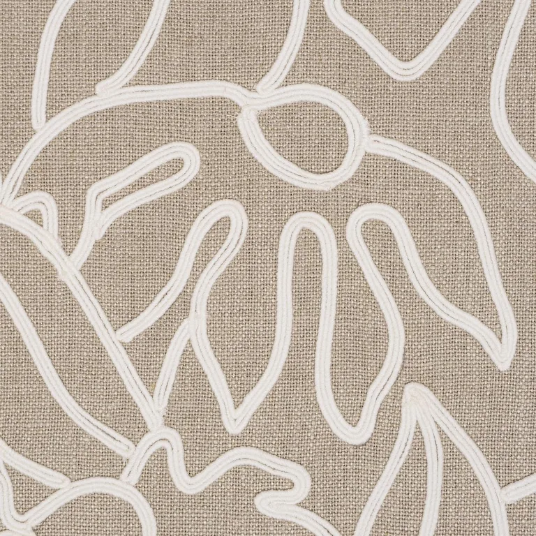 Schumacher 84410 Lola Embroidery Flax fabric swatch