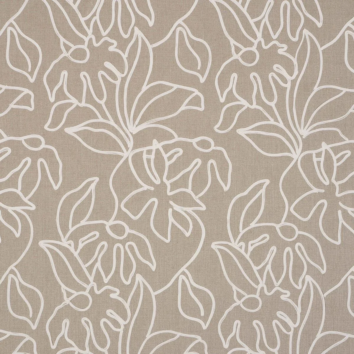 Schumacher 84410 Lola Embroidery Flax fabric swatch