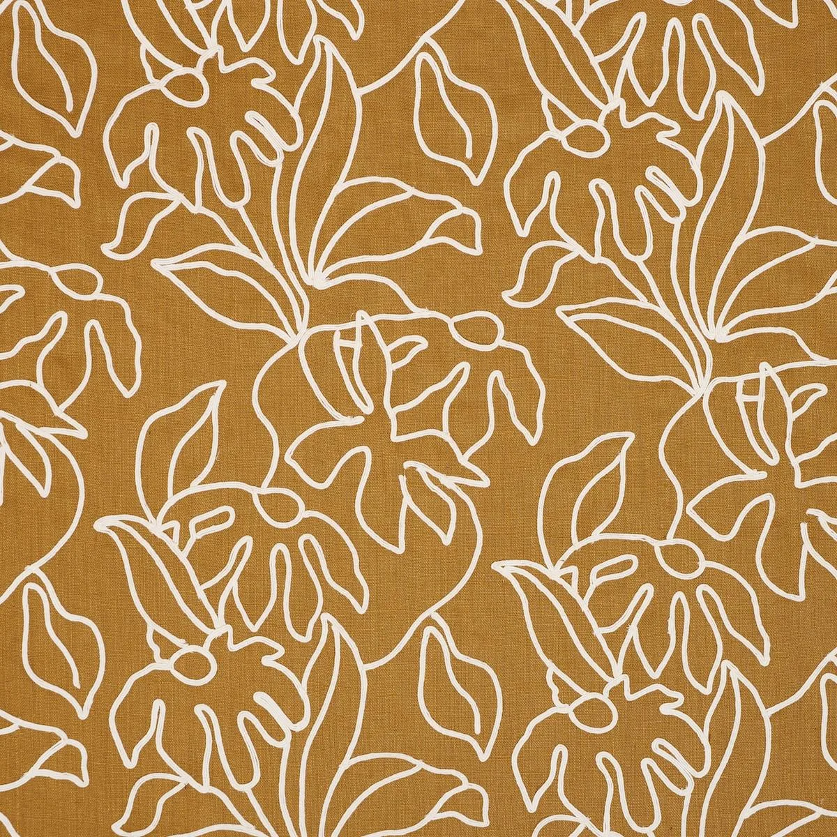 Schumacher 84411 Lola Embroidery Saffron fabric swatch