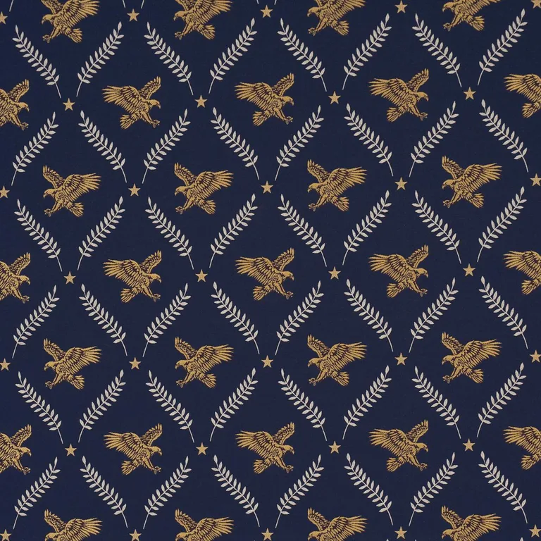 Schumacher 86621 Lolaire Navy fabric swatch